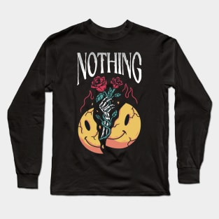 Smiley and Roses - Nothing Long Sleeve T-Shirt